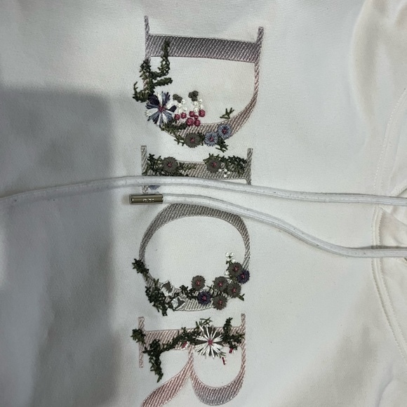 Dior Flowers Embroidered Hoodie in White Size Small - Picture 2 of 16